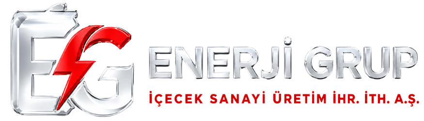 Enerji Grup İçecek Sanayi Üretim İhracat İthalat A.Ş. yatay beyaz logo tasarımı.
